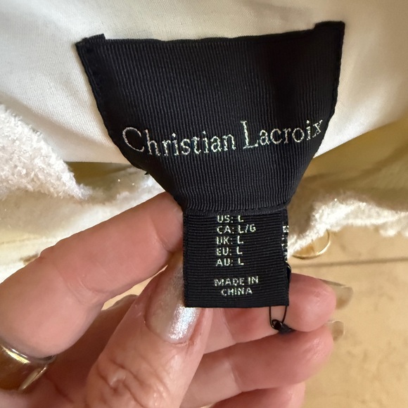 Christian Lacroix Cream Bouclé Tweed Vest | Size Large - Picture 9 of 14